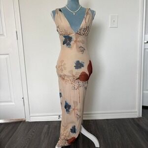 Tiger Mist NWT Percy Poppy Butterfly Mesh Maxi Dress Small
